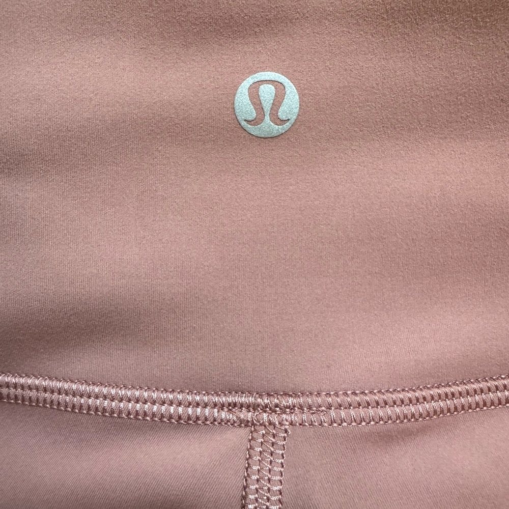 Lululemon Wunder Train High-Rise Biker Shorts Size 4 Mauve Color (Pink) - Picture 6 of 6
